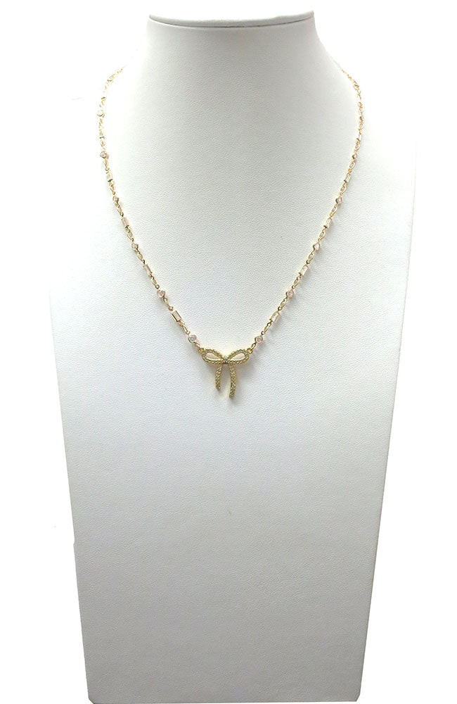 Bow Pearl Necklace