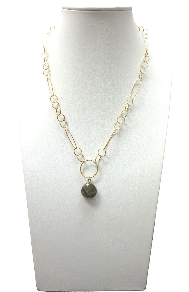 Lab Heart Dainty Gold Necklace