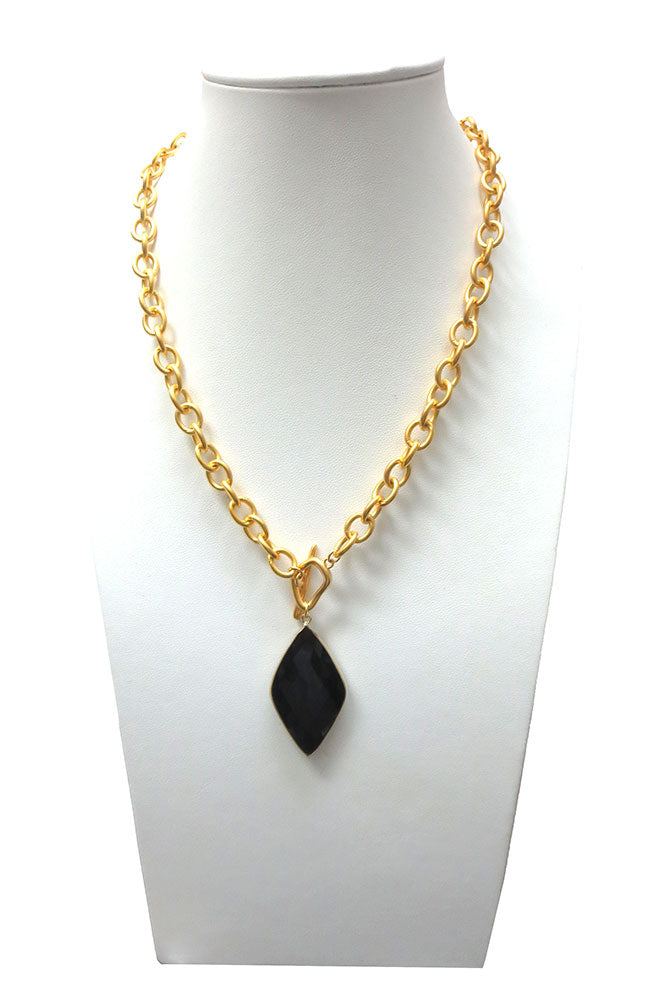 Blk Diamond Toggle Necklace