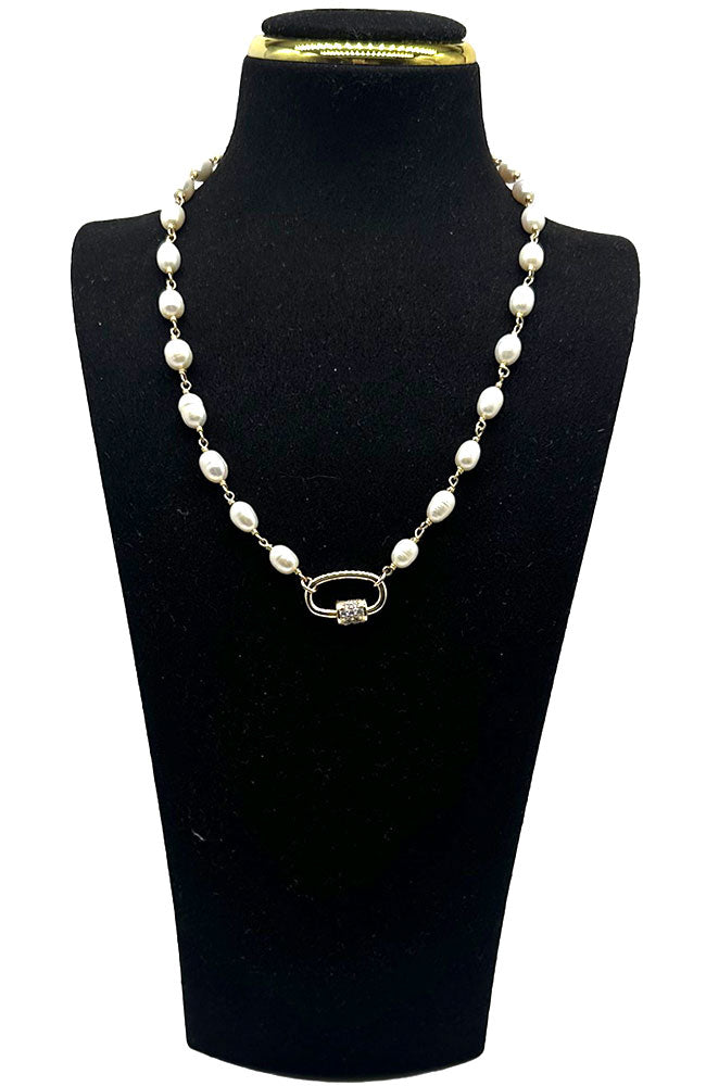 Pearl Carabiner Necklace