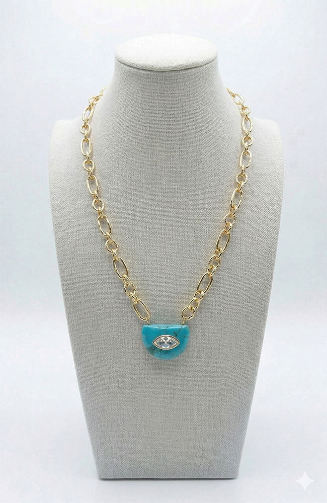 Turquoise Half Circle Necklace