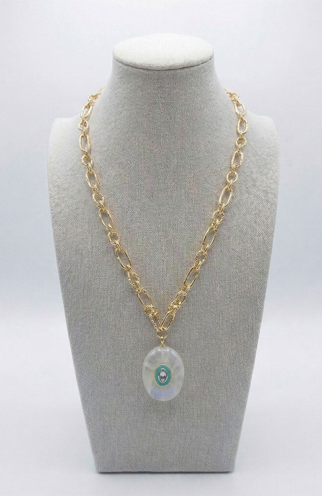 White Circle Necklace