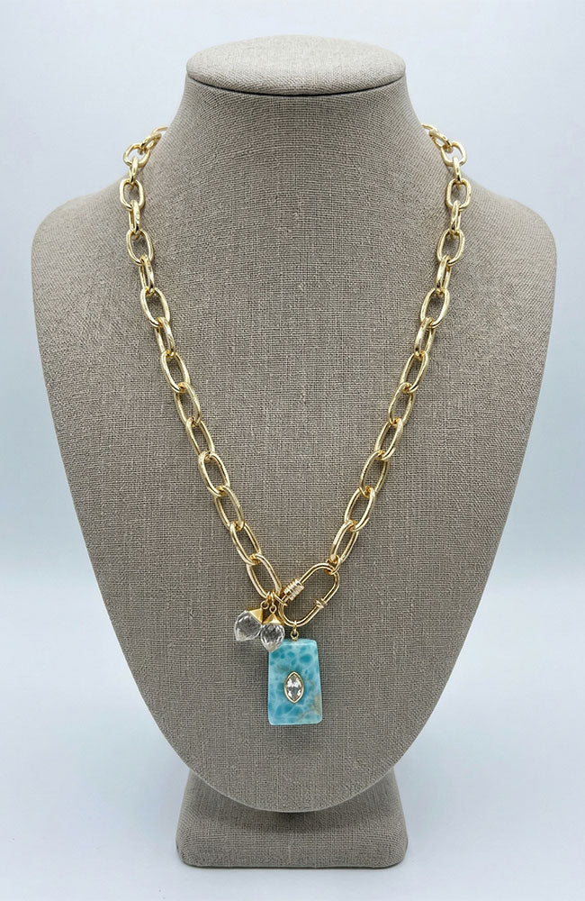 Rectangle Turquoise Charm Necklace