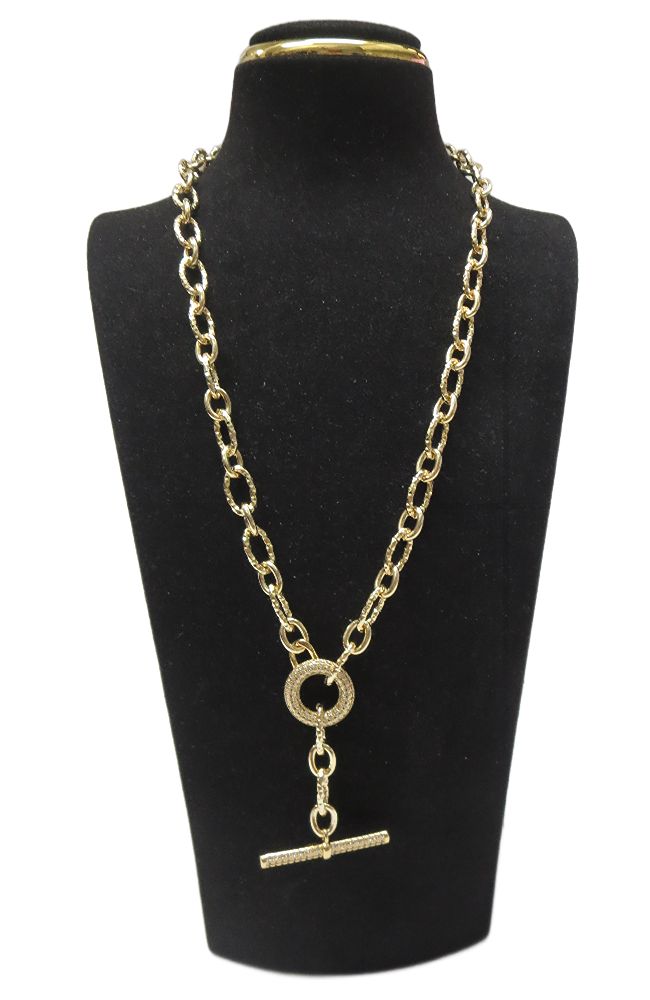 Diamond Cut Toggle Necklace
