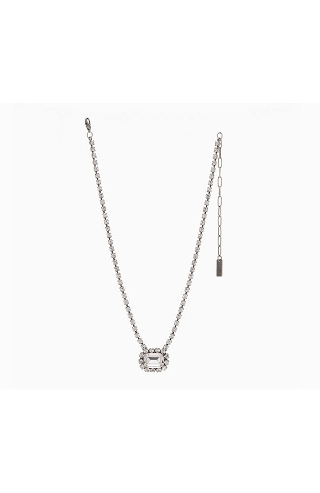 Edith Plus Pendant Necklace in Antique Silver