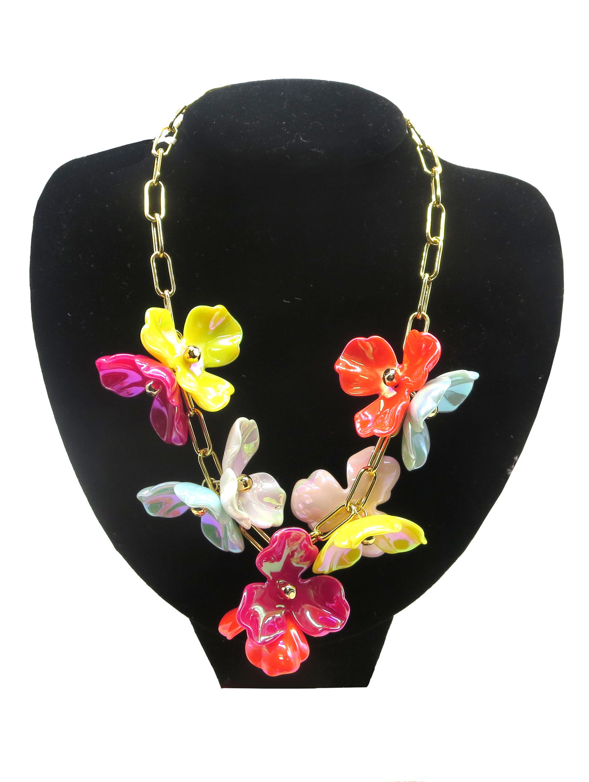 3 Petal Necklace Multi Color