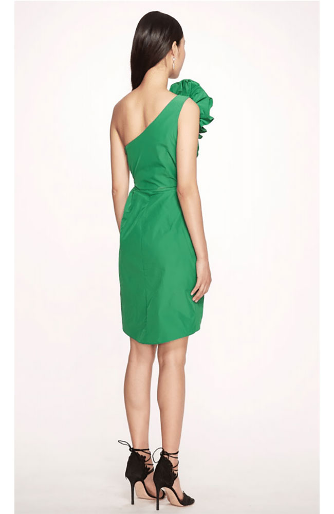One Shoulder 3D Flower Dress