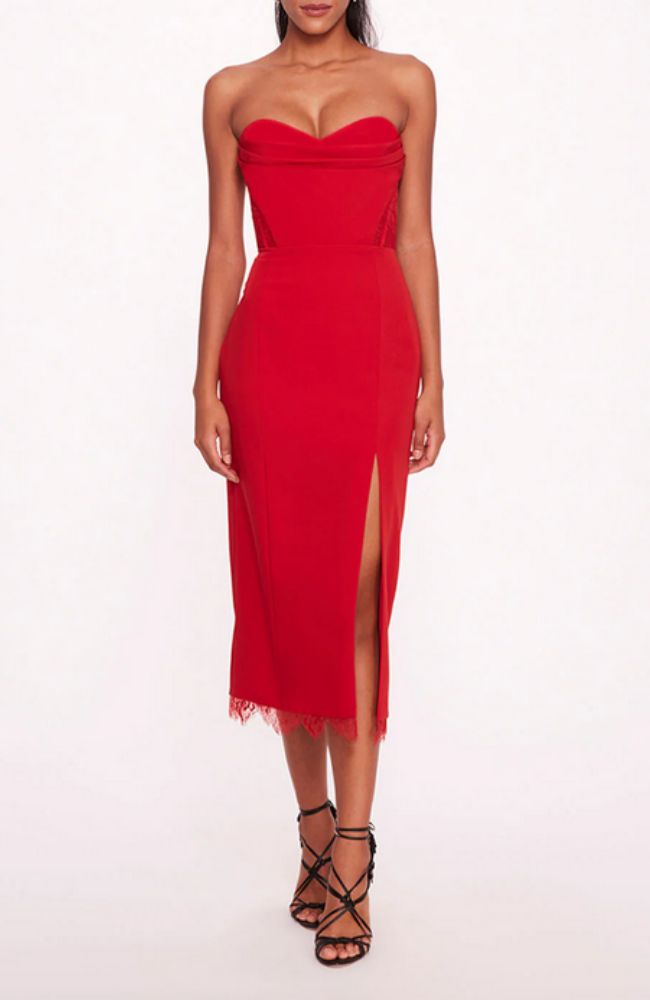 Draped Bodice Crepe Dress