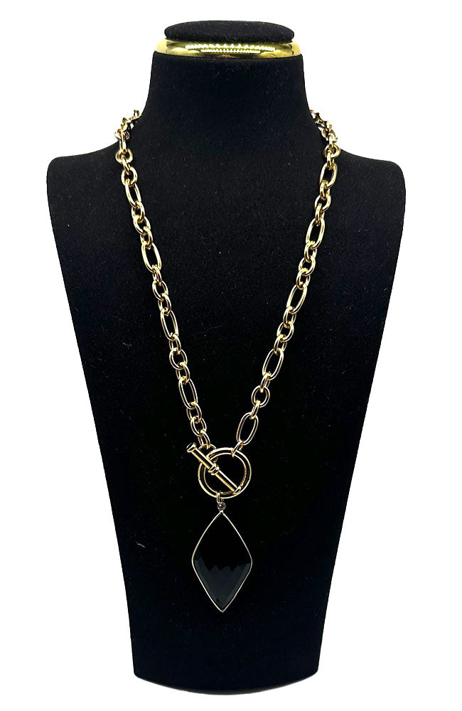 Blk Diamond Pendant Necklace