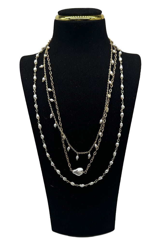 3 Layer Pearls Necklace