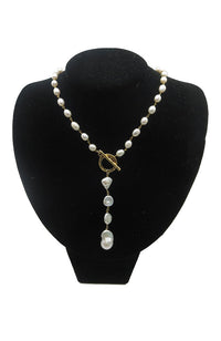 Pearl Lariat Toggel Necklace