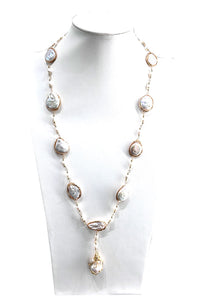 Solena Pearl Y Drop Necklace