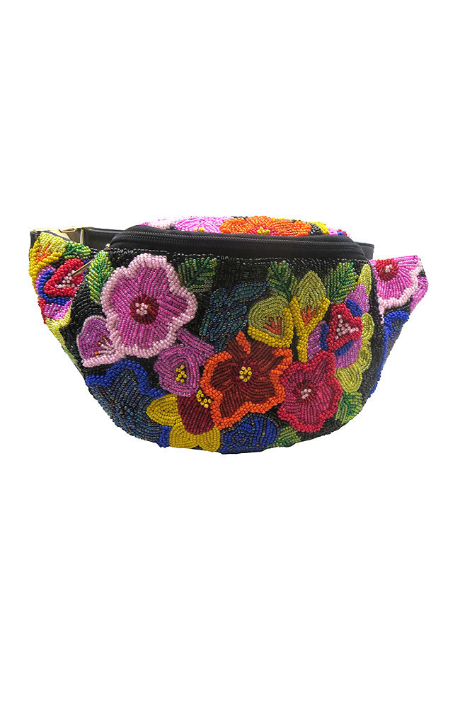 Floral Beaded Fanny Pack