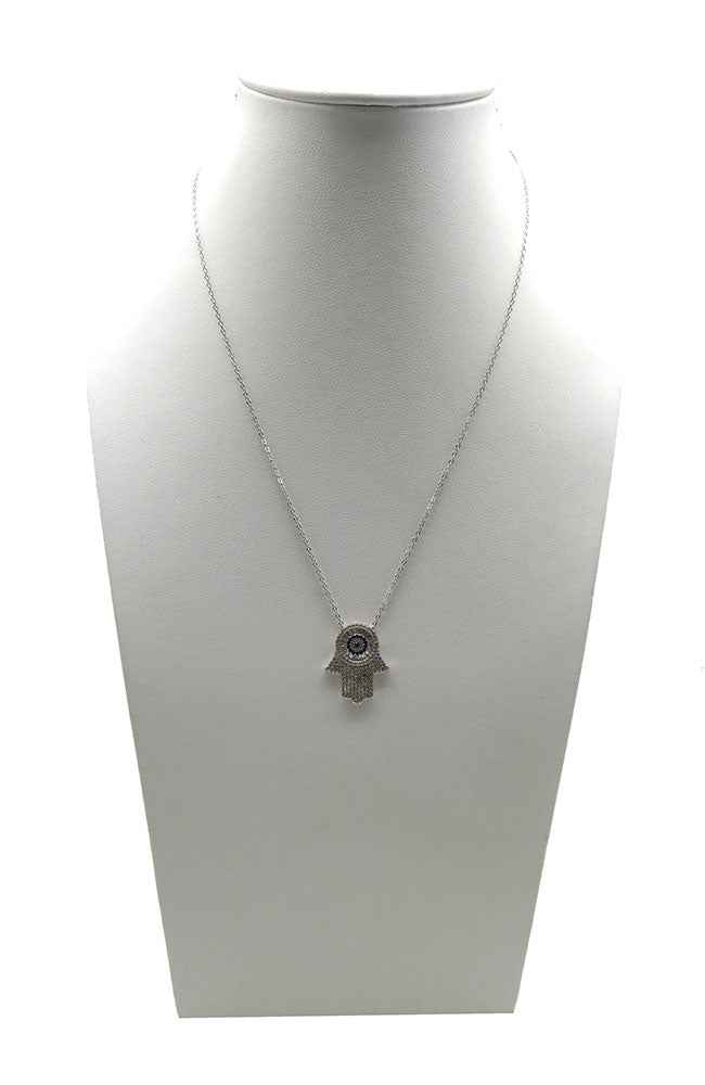 Hamsa CZ Necklace