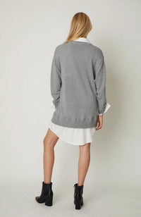 Sweater Dress with White Trim