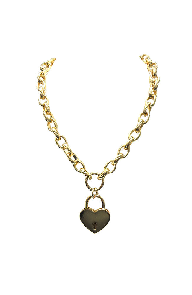 Gold Chain with Heart Necklace