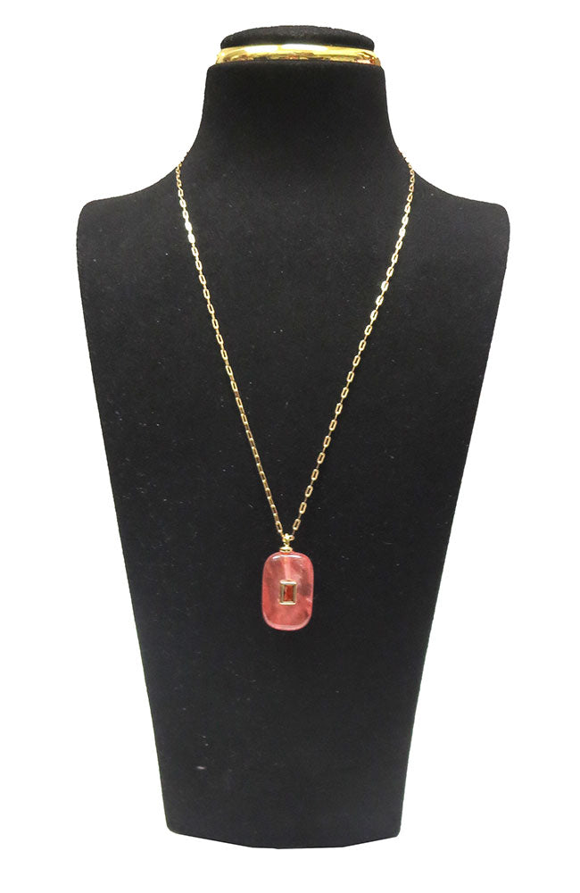 Semi Precious Pink Necklace