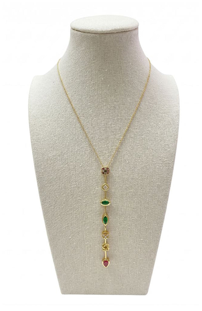 Gold Chain Multi CZ Drops