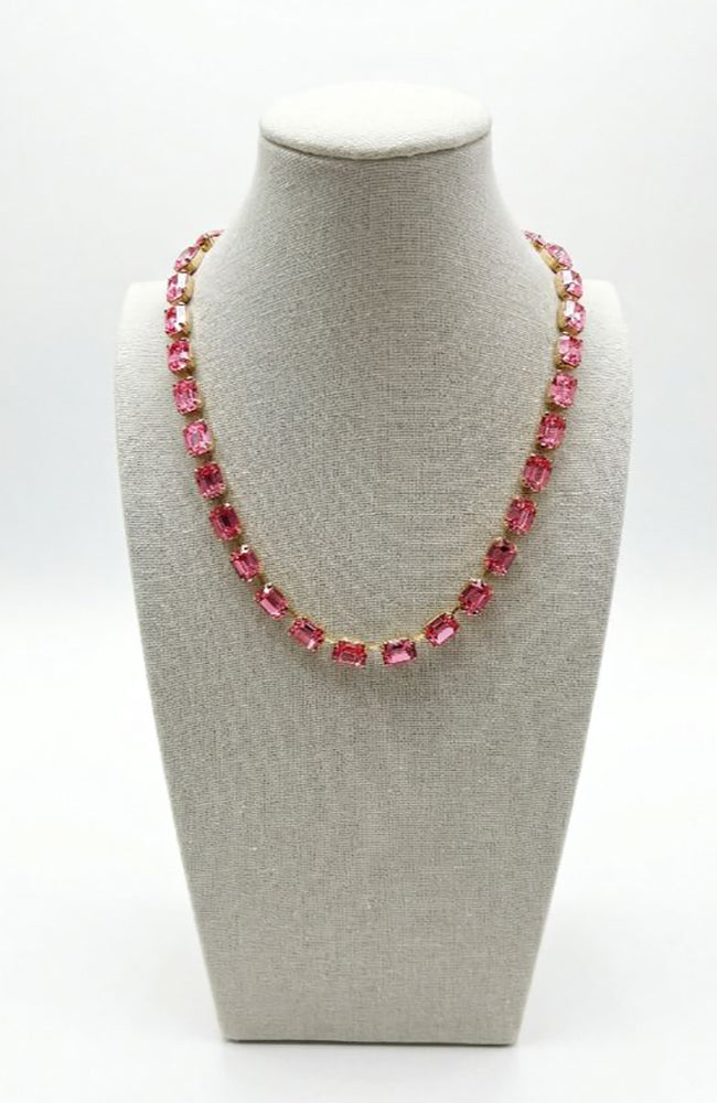 Gold Rose Crystal Necklace