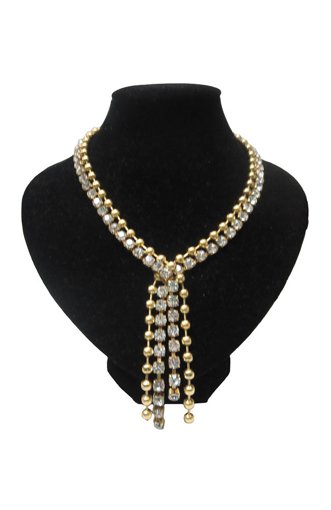 Gold Crossing Strands Necklace