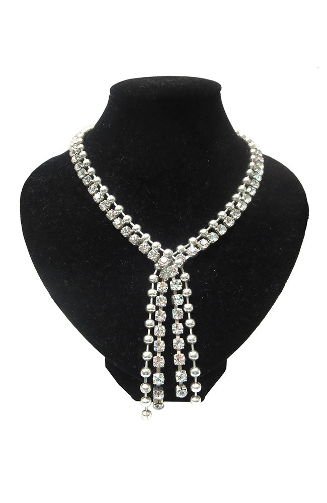 Silver Crossing Strands Necklace