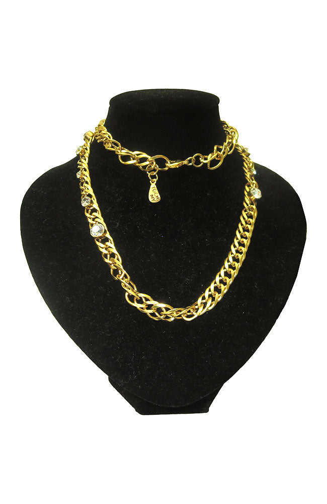 Long Chain Gem Station Necklace