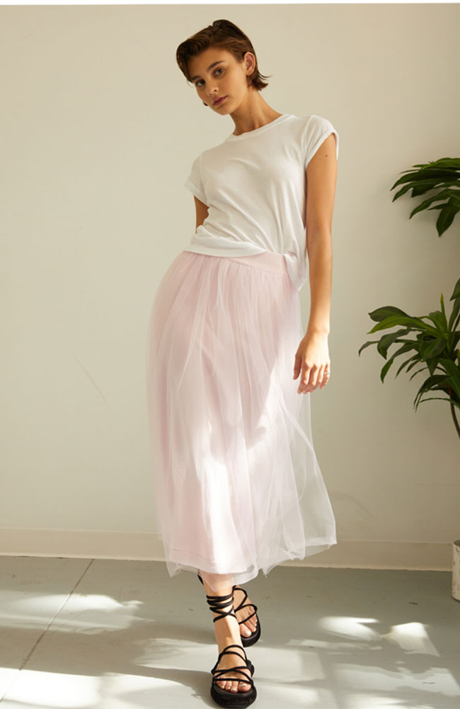 Gathered Skirt with Tulle