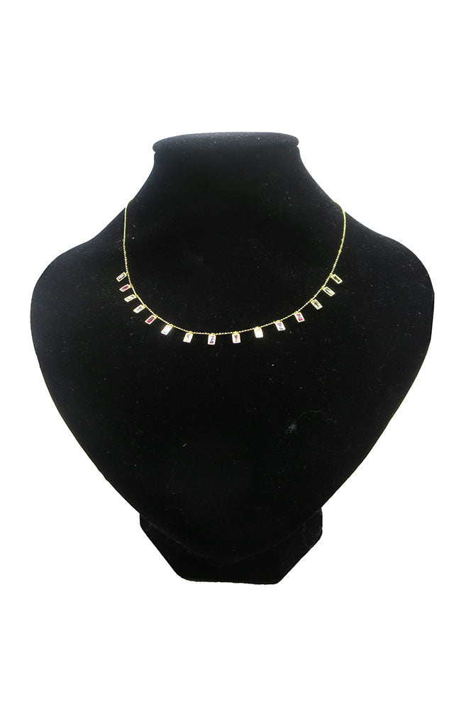 Gold Color Crystals Necklace