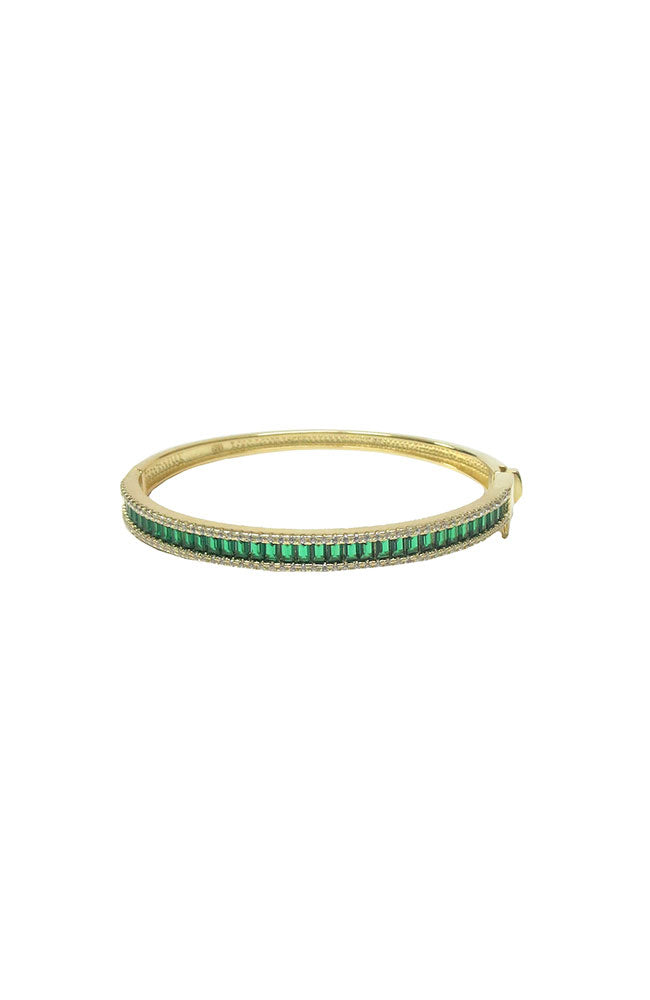 Green Baguette Bangle