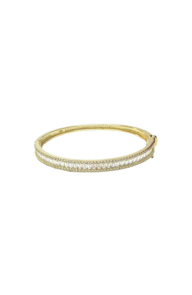 Clear CZ Baguette Bangle
