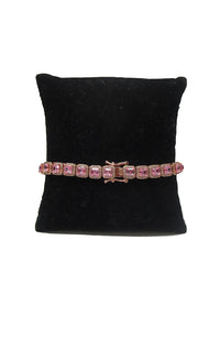 Large Stone Tennis Bracelet Pink CZ