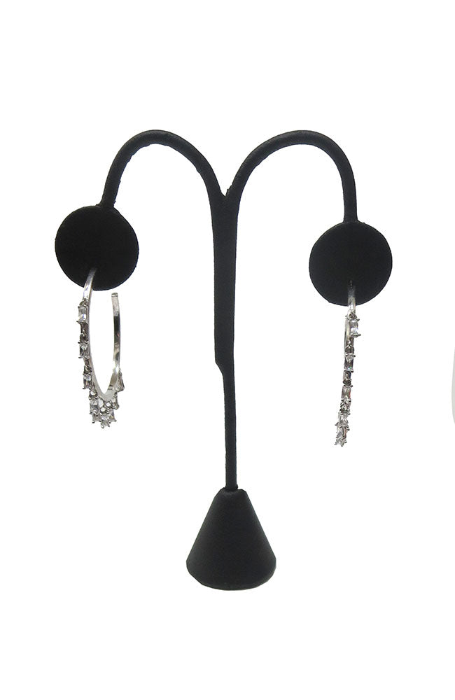 Hoop with CZ Dangles Silver