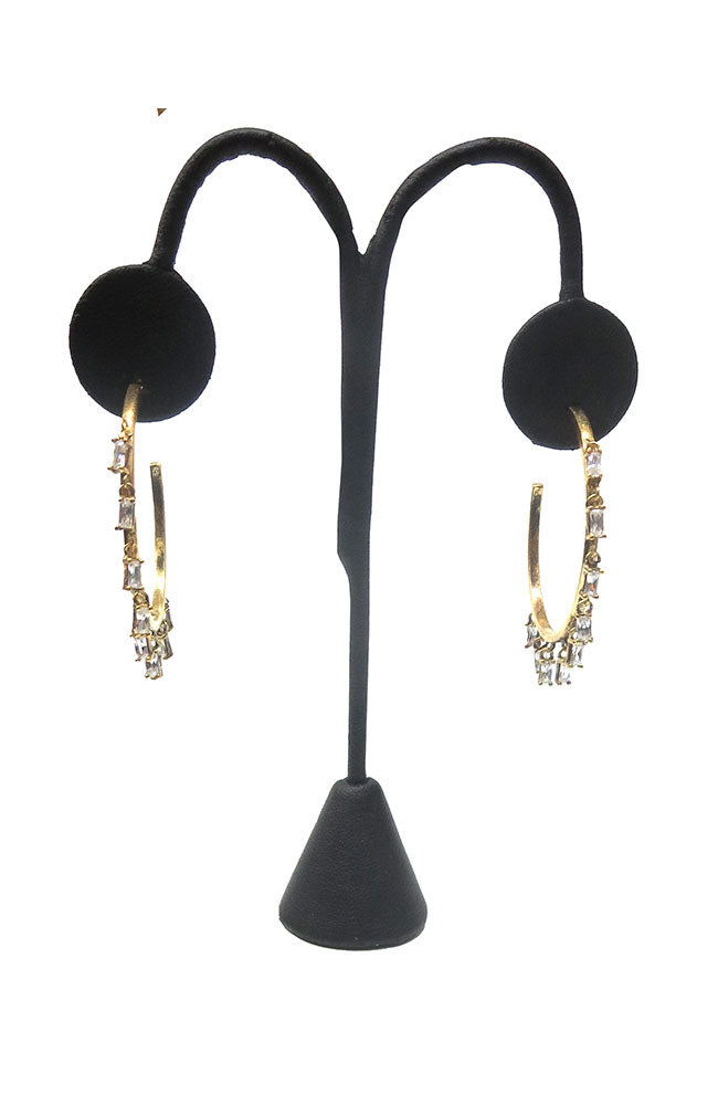 Hoop with CZ Dangles Gold