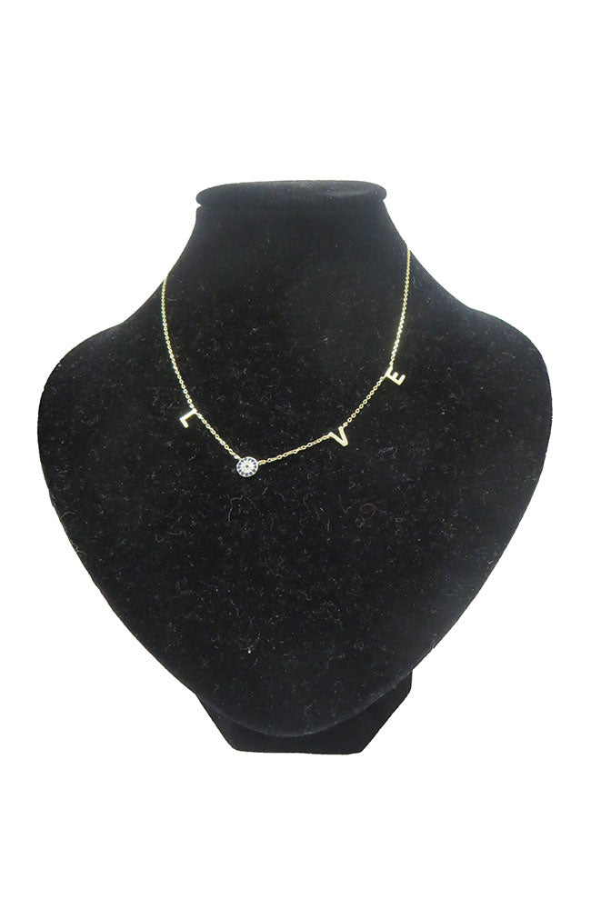 Gold Love EE Station Necklace