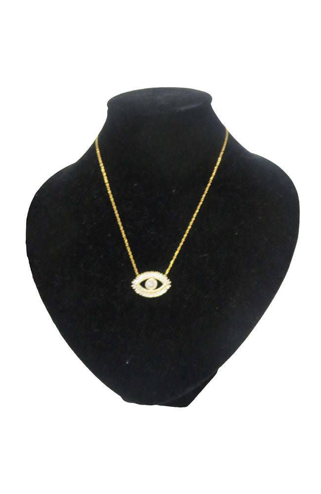 Clear Crystal EE Gold Necklace