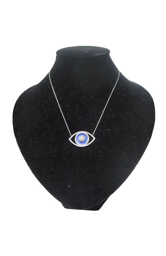 Royal Blue EE Silver Necklace