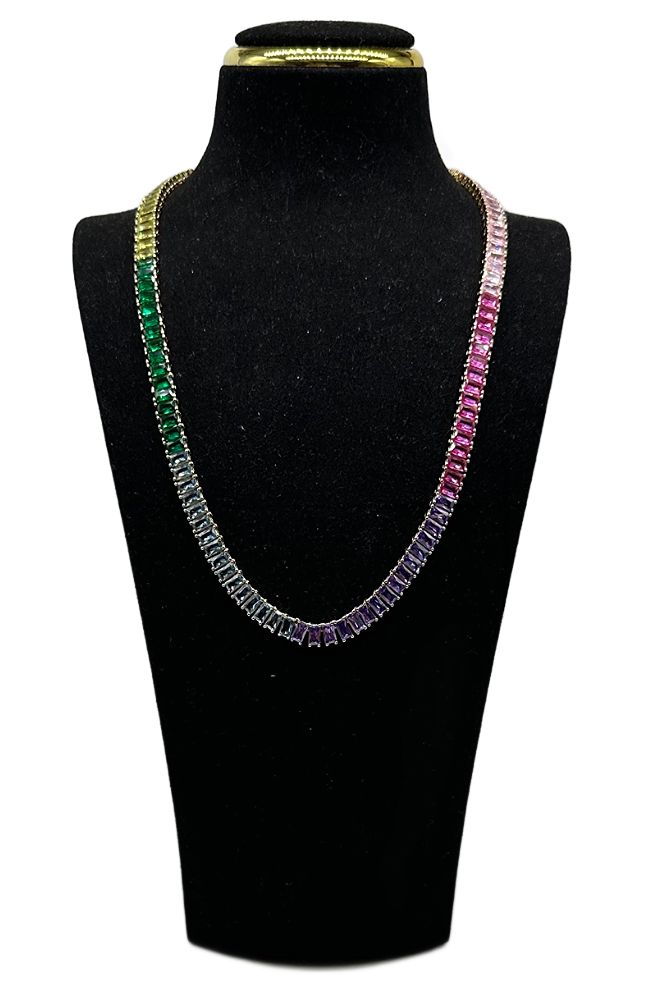 Prismatic Tennis Necklace