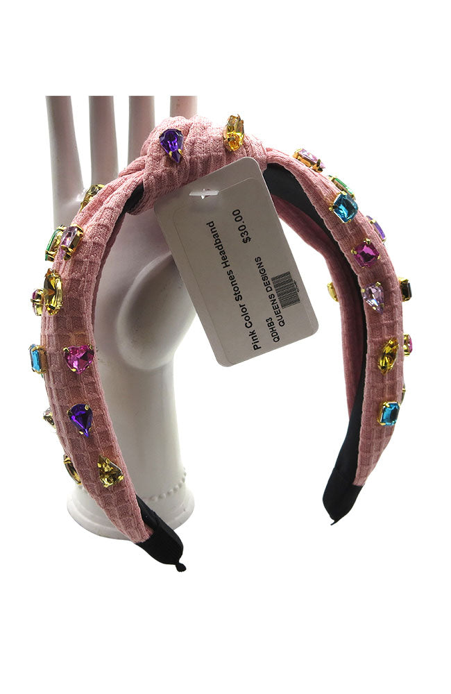 Pink Color Stones Headband