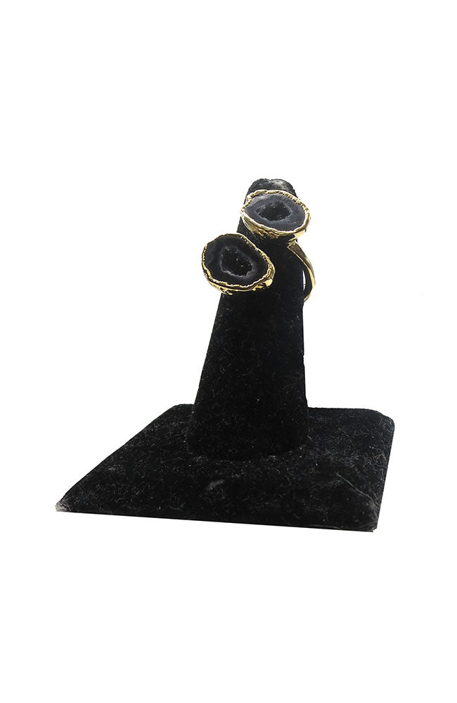Black Double Geode Ring
