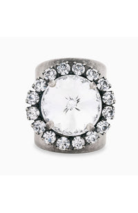 Jacci Ring in Antique Silver Clear
