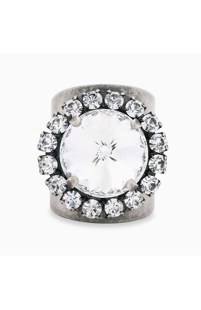 Jacci Ring in Antique Silver Clear