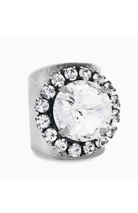 Jacci Ring in Antique Silver Clear
