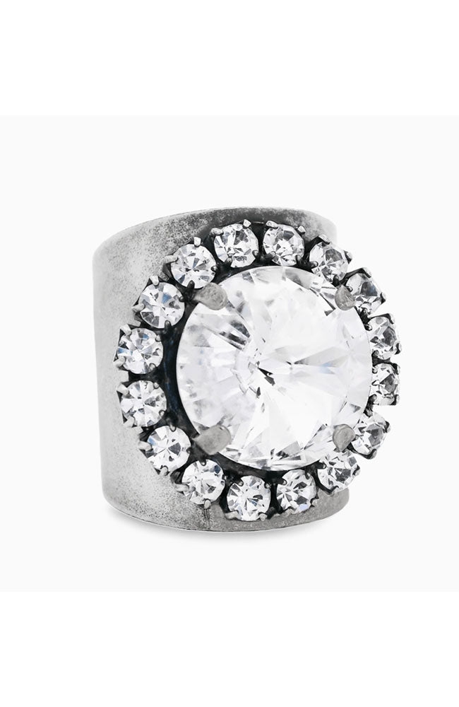 Jacci Ring in Antique Silver Clear