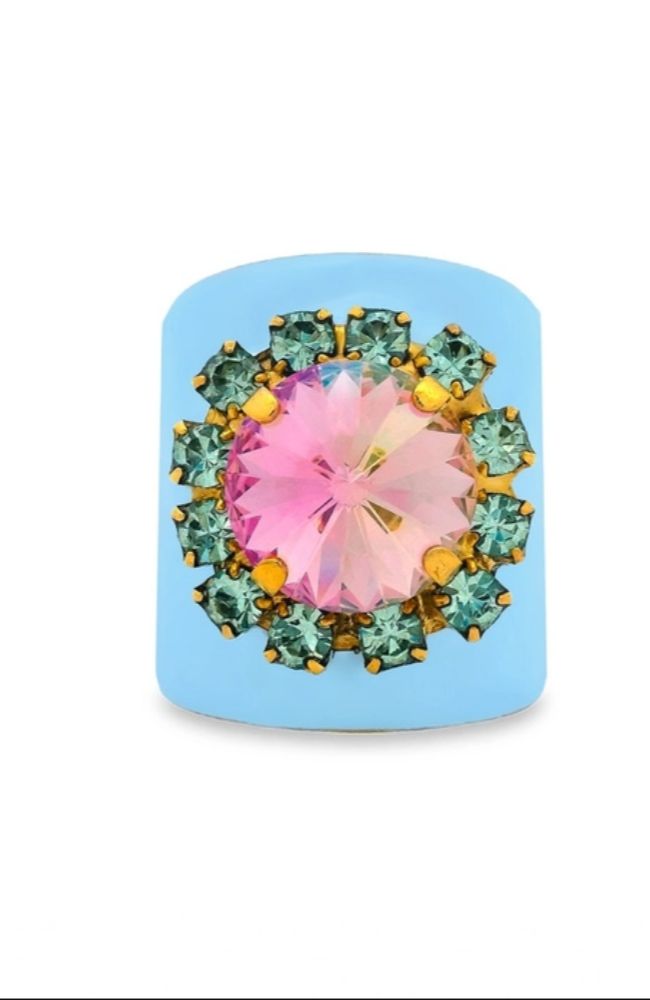 Jacci Ring in Enamel Baby Blue