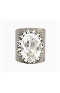 Sydney Ring in Antique Silver Clear