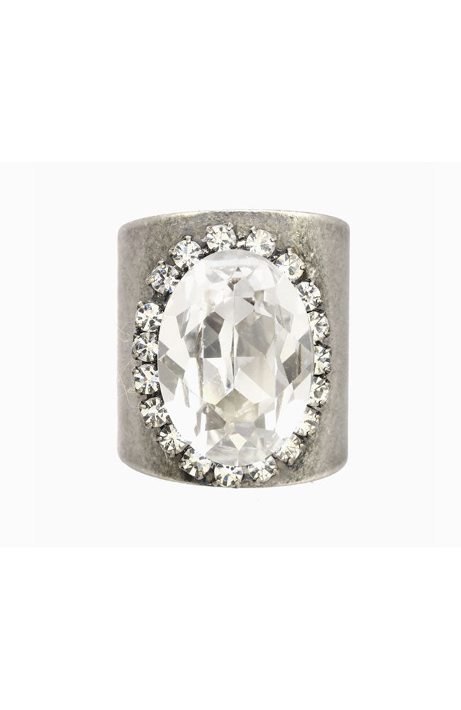Sydney Ring in Antique Silver Clear