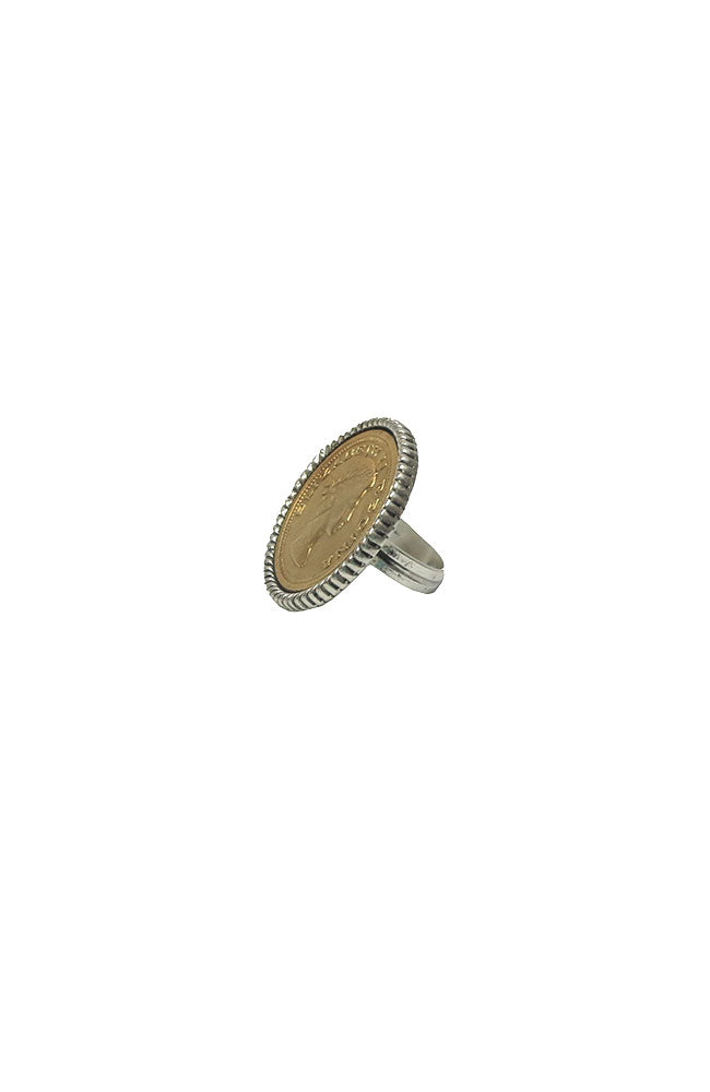 Mix Metal Roman Coin Ring