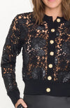 Erin Vegan Leather Lace Cardigan