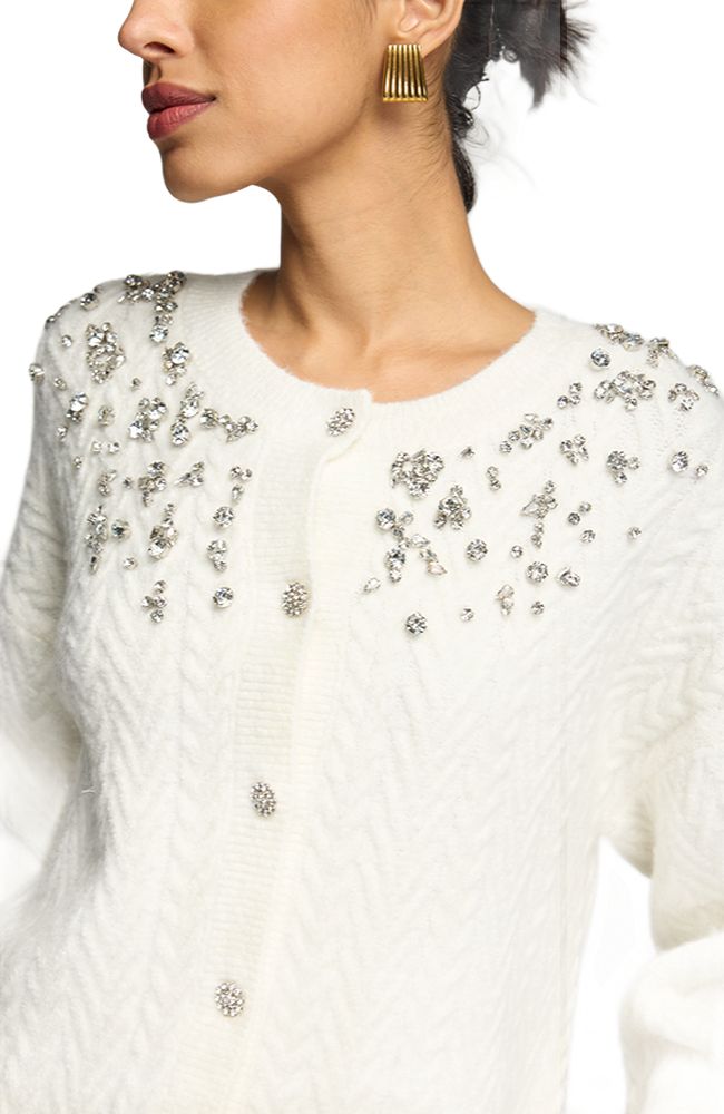 Glenda Crystal Cable Cardigan