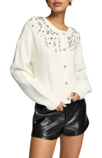 Glenda Crystal Cable Cardigan